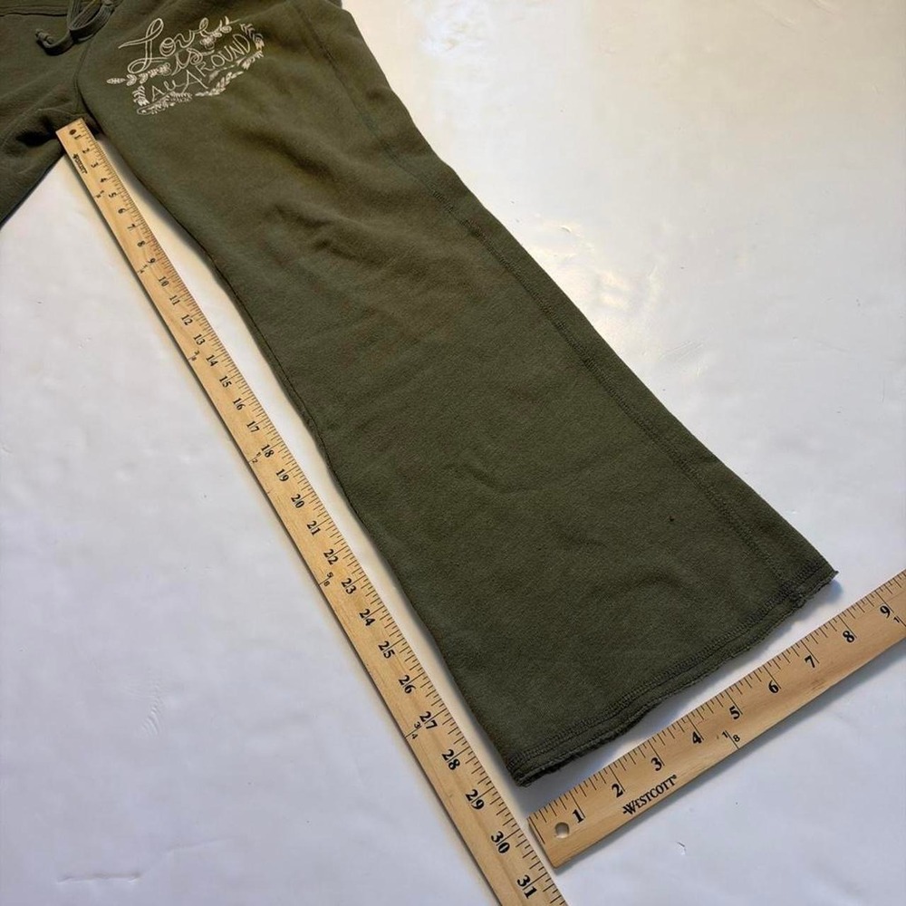 Mossimo Olive Green Lowrise Sweatpants Embroidered Boho Floral Y2K Track Pants M - Picture 8 of 8